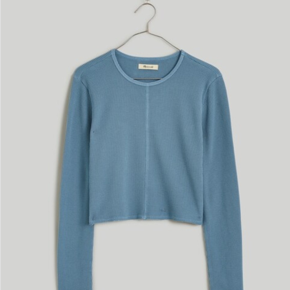 Madewell Waffle Knit Crewneck Crop Top